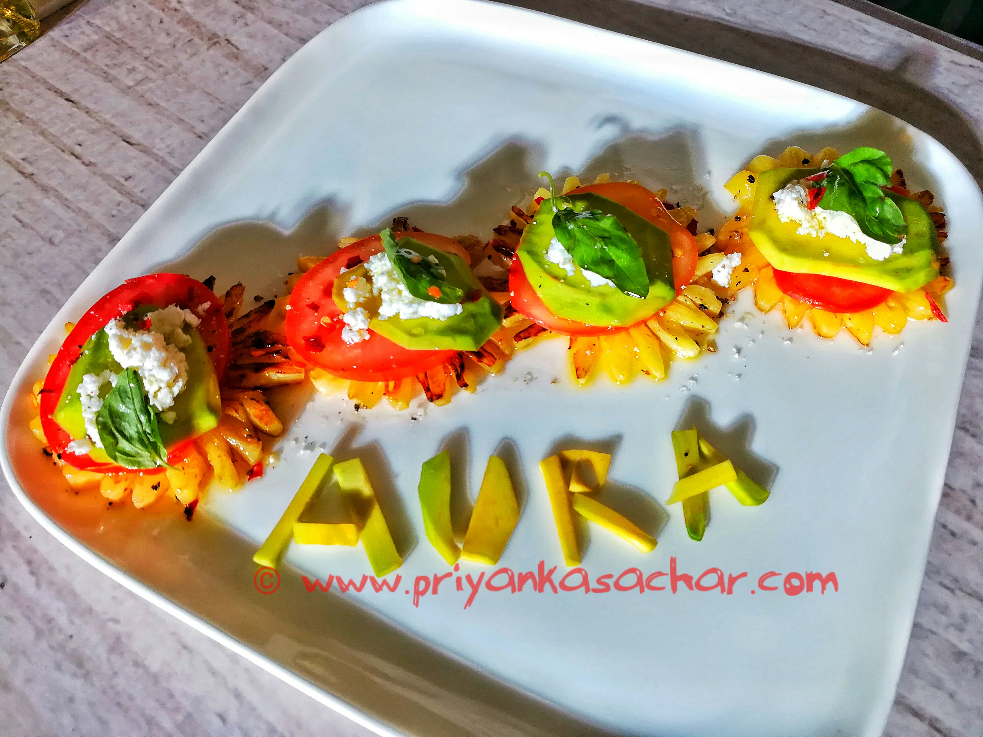 Caramelised Pineapple, Tomato, Avocado & Ricotta Salad for the cookoff
